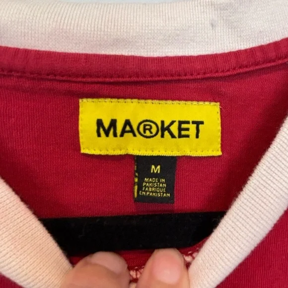Chinatown Market Men's Red and Purple Short Sleeve Tee - Picture 3 of 4